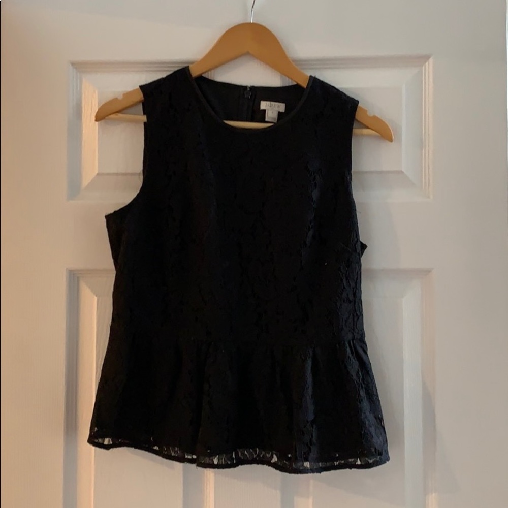 New J. Crew Lace Peplum Top